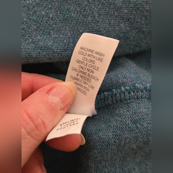 Pure Jill Size XS Teal Turtleneck Tunic Sweatshirt With Pockets - Picture 7 of 7